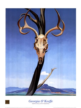 Framed Deer's Skull with Pedernal Print