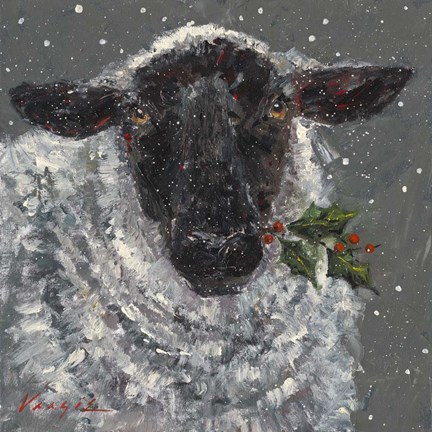 Framed Wren the Christmas Sheep Print