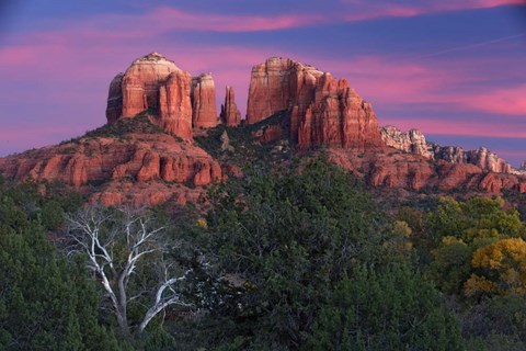 Framed Sedona Cathedral Rock Dusk Print