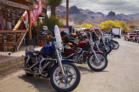 Framed Rt 66 Fun Run Oatman Motorcycles Print