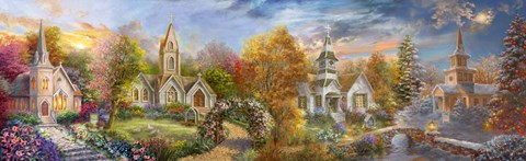 Framed Church for all Seasons Print