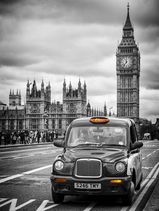 Framed London Taxi and Big Ben - London Print