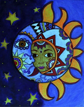 Framed La Luna El Sol Estrellado Print