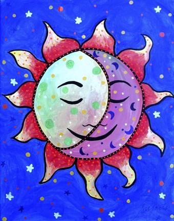 Framed Midnight Sun And Moon Print