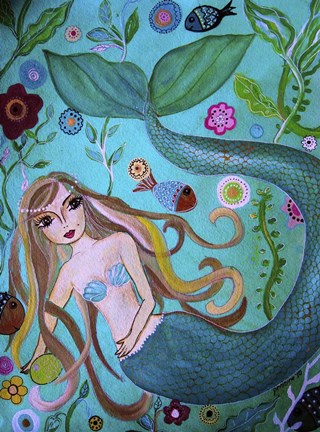 Framed Mermaid Under The Sea Print