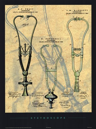 Framed Stethoscope Print