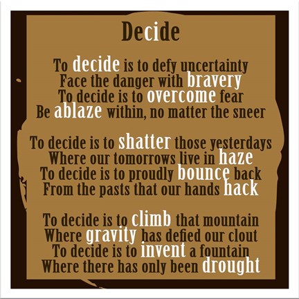 Framed Decision Print
