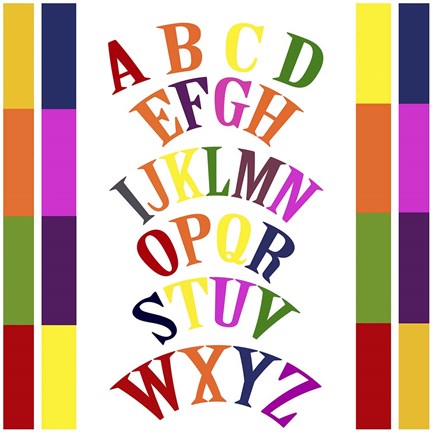 Framed Rainbow Alphabet 2 Print