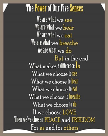 Framed Five Senses Print