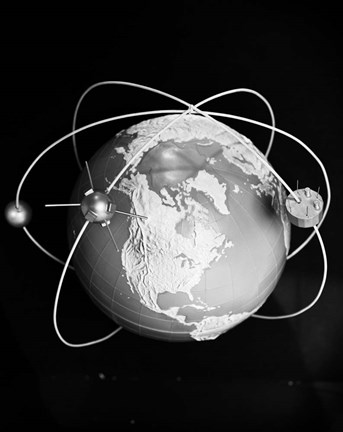 Framed 1960s Model Of Earth Print