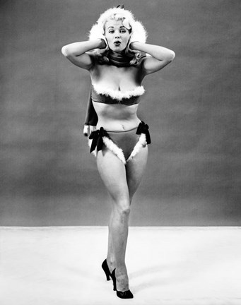 Framed 1950s Young Woman Standing Inside Print