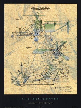 Framed Helicopter Print