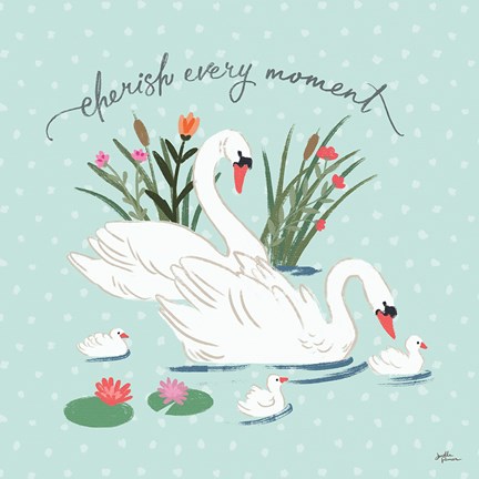 Framed Swan Lake IV Mint Print