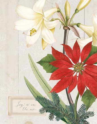 Framed Joyful Tidings II on Wood Print