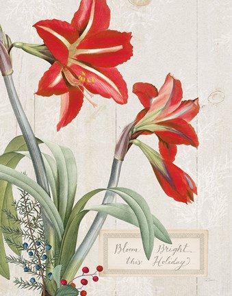 Framed Joyful Tidings I on Wood Print