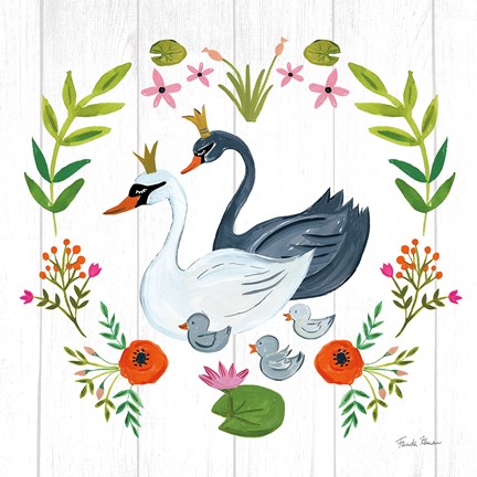 Framed Swan Love IV Print