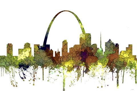Framed St Louis Missouri Skyline - Safari Buff Print