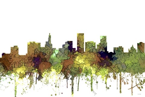 Framed St Paul Minnesota Skyline - Safari Buff Print