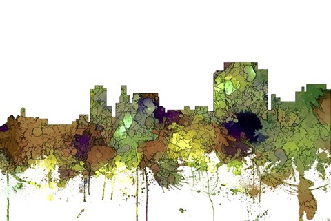 Framed Trenton New Jersey Skyline - Safari Buff Print