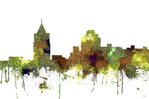 Framed Virginia Beach Virginia Skyline - Safari Buff Print