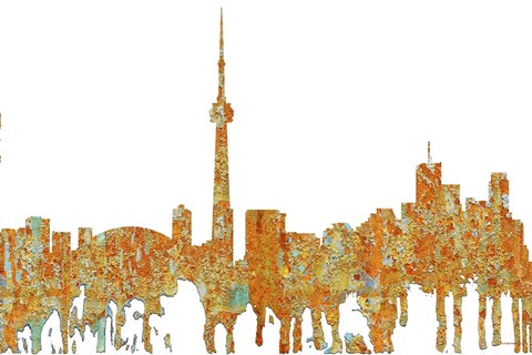 Framed Toronto Ont Skyline - Rust Print