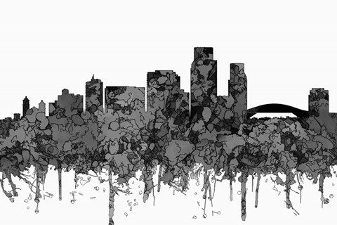 Framed Corpus Christi Texas - Cartoon B&amp;W Print