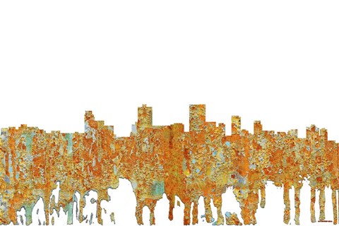 Framed Anchorage Alaska Skyline - Rust Print