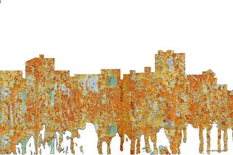 Framed Maryville Tennessee Skyline - Rust Print