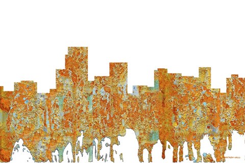 Framed Parsippany New Jersey Skyline - Rust Print