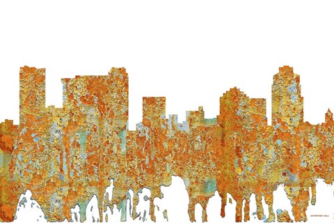 Framed St Petersburg Florida Skyline - Rust Print