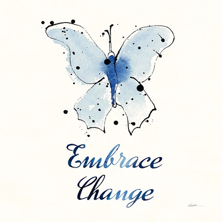 Framed Independent Blooms Blue X Print