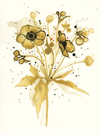 Framed Celebration d Or I Print