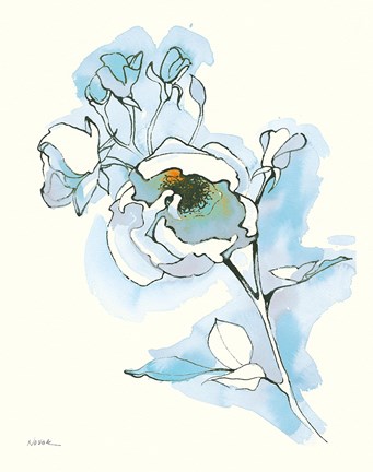 Framed Carols Roses IV Blue Print