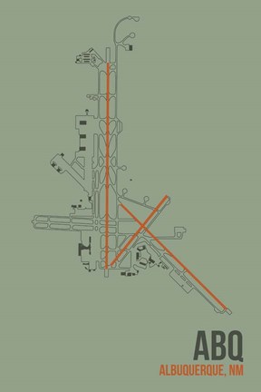 Framed ABQ Airport Layout Print