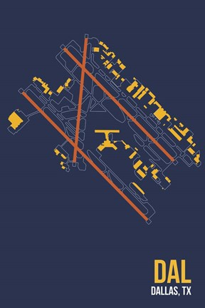 Framed DAL Airport Layout Print