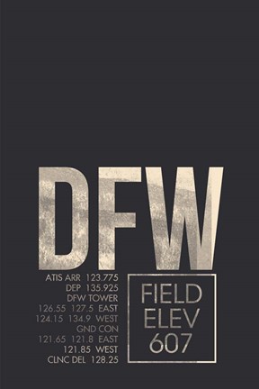 Framed DFW ATC Print
