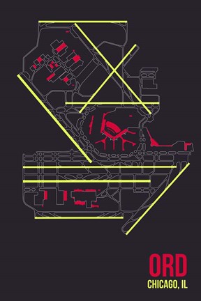 Framed ORD Airport Layout Print