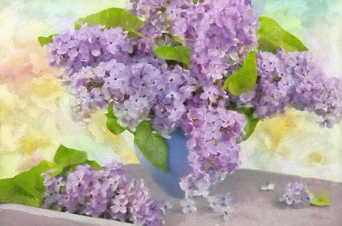 Framed Lilacs in a Vase Print