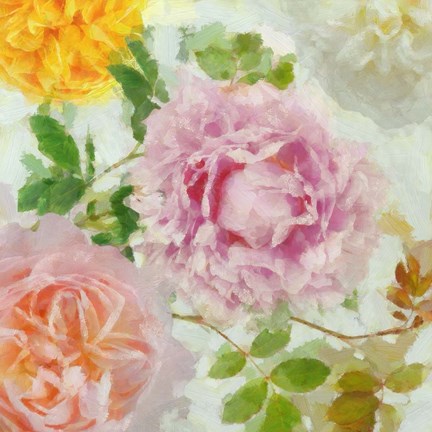 Framed Peonies and Roses IV Print