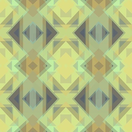 Framed Ethnic Pattern Lemon Yellow Print