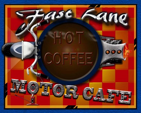 Framed Fast Lane Motor Cafe Print
