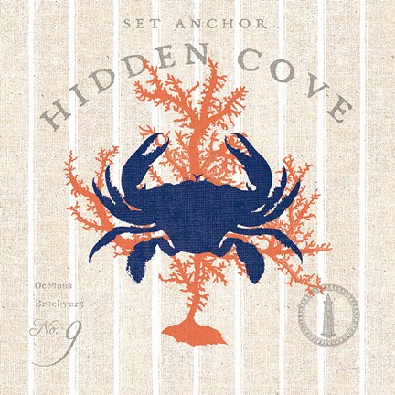 Framed Island Findings II Crab Print