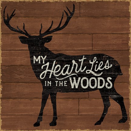 Framed Lake Lodge II on Walnut Print