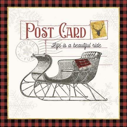 Framed Winter Reindeer III Print