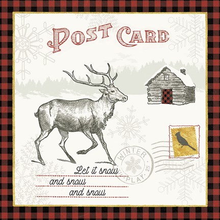 Framed Winter Reindeer V Print