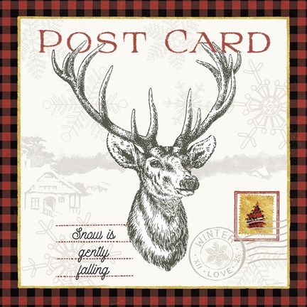 Framed Winter Reindeer II Print