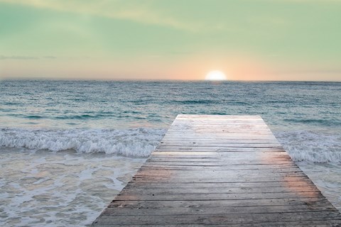 Framed Sunrise Dock Print