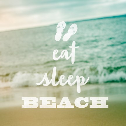 Framed Eat Sleep Beach Print