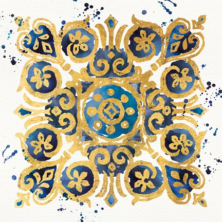 Framed Little Jewels III Blue Print