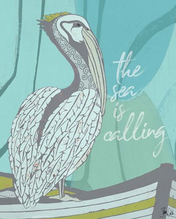 Framed Pelican - Sea is Calling Print